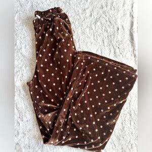 Lush Ribbed Bellbottom Polka Dot Pants S